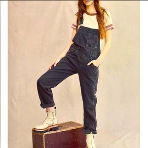 Free People Ziggy Overalls!  Mineral Black, Size Medium